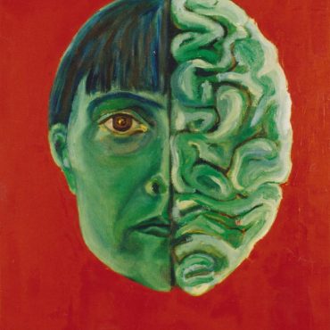 zelfportret 1 van tweeluik, olieverf op linnen, 90 x 60 cm, 1993