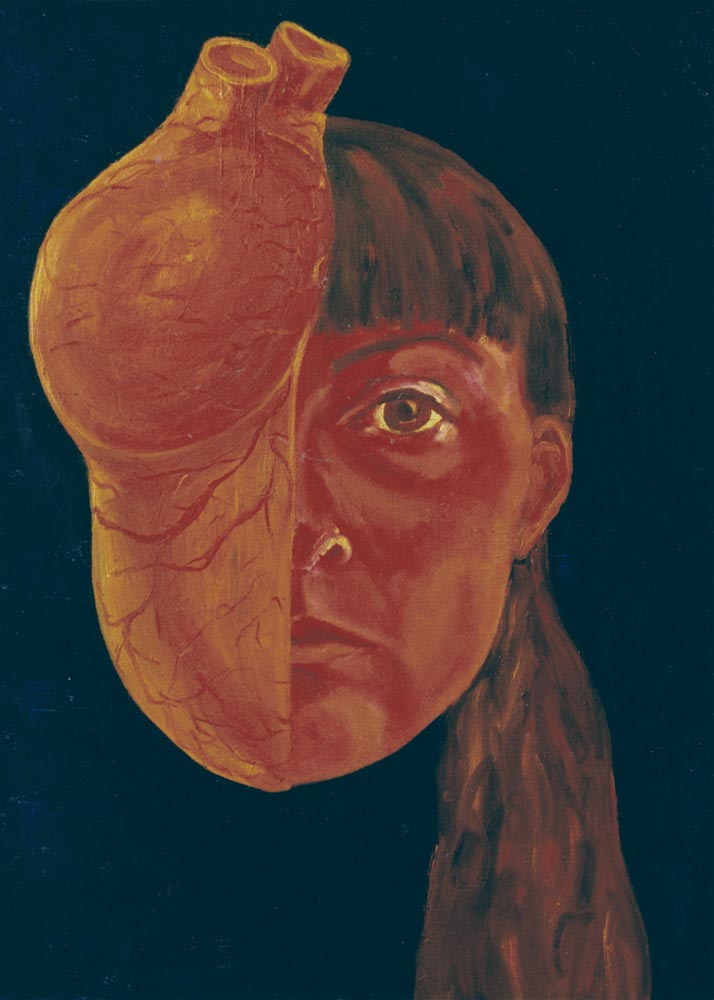 zelfportret 2 van tweeluik, olieverf op linnen, 90 x 60 cm, 1993